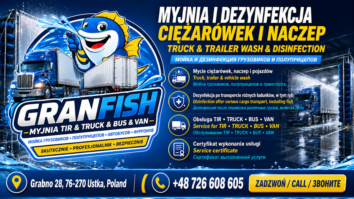 Granfish – Myjnia TIR i Higienizacja Naczep